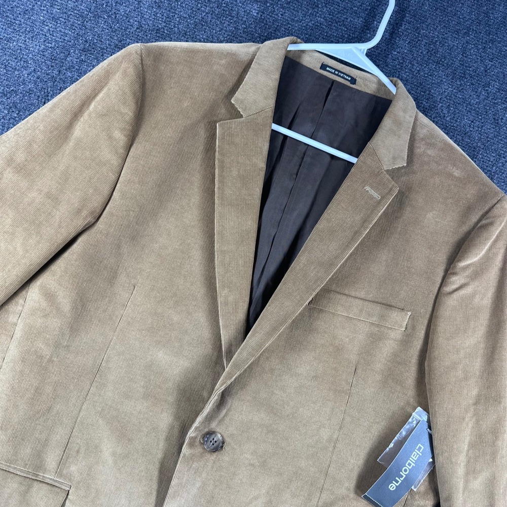 Claiborne Blazer Mens 42 English Brown Corduroy Sport Coat Two Button NWT